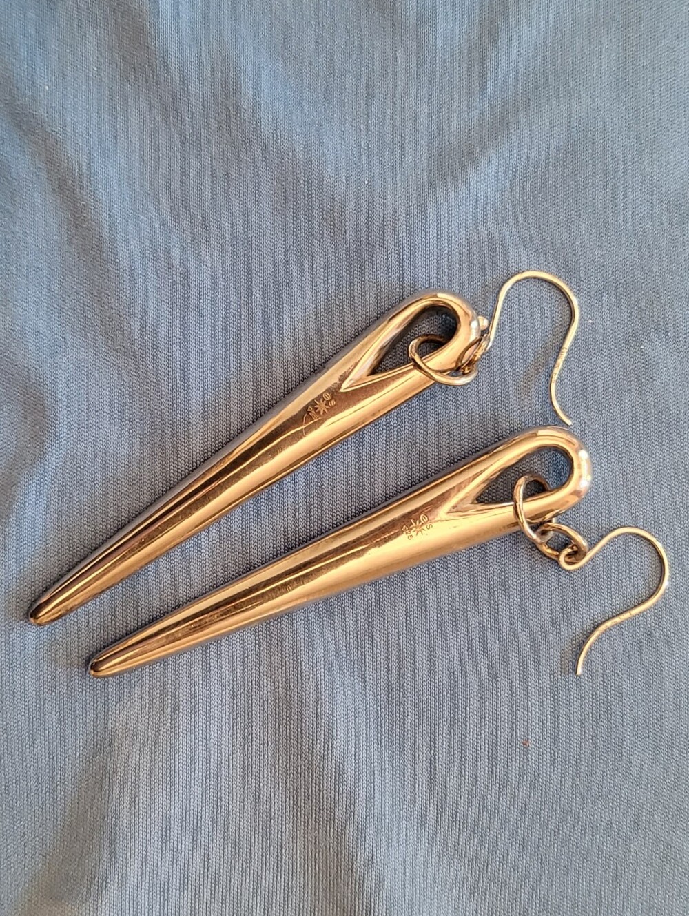 Elizabeth Shower Sterling Silver 925 Dangle Spike Drop Earrings